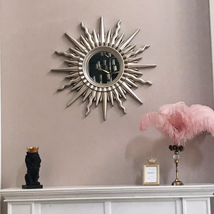 修镜框壁炉挂镜 饰镜玄关镜子壁饰挂墙面装 欧式 客厅太阳神装