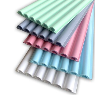 护墙板波浪板吧台背景墙圆弧形镂空白色塑料板材集成板