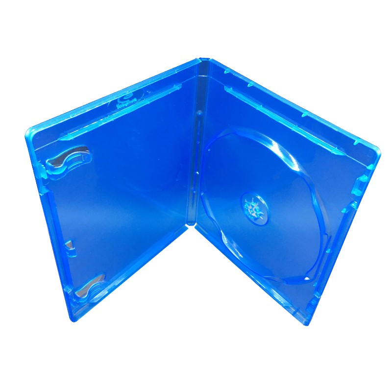 优质超厚单碟装蓝光DVD光盘盒 光碟盒盒浅蓝色可插封面10厘米