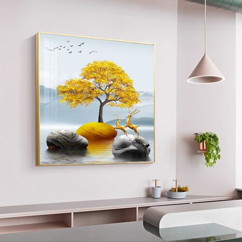装饰画客厅沙发背景墙挂画壁画单幅方形进门玄关墙画