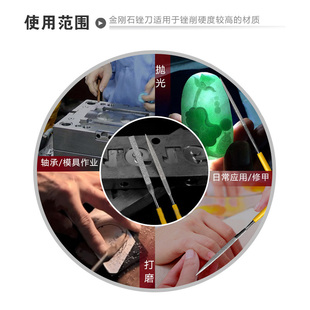 尖头锉刀打磨工具金刚石小圆尖模具金钢挫刀合金目搓刀
