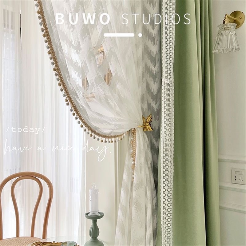 欧式窗帘花边精致手工高密度包丝小木珠窗帘侧边装饰米