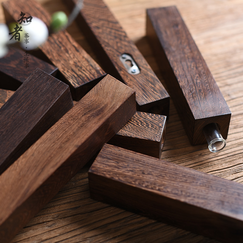 雅寂鸡翅木壁挂花插 中式文房墙面装饰实木花器 茶楼书房茶禅挂件