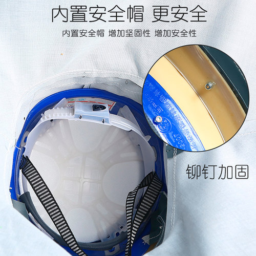 耐酸碱喷砂帽防飞溅劳保面罩披肩帽防尘防护面具内置安全帽