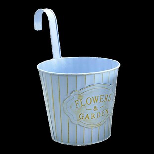 新款铁艺盆拆卸挂钩阳台多肉悬挂吊桶 复古铁皮器吊篮桶