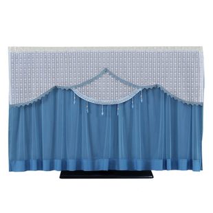 罩防尘罩不曲面 65寸液晶电视机55面套开机蕾丝挂取巾布艺盖直台式