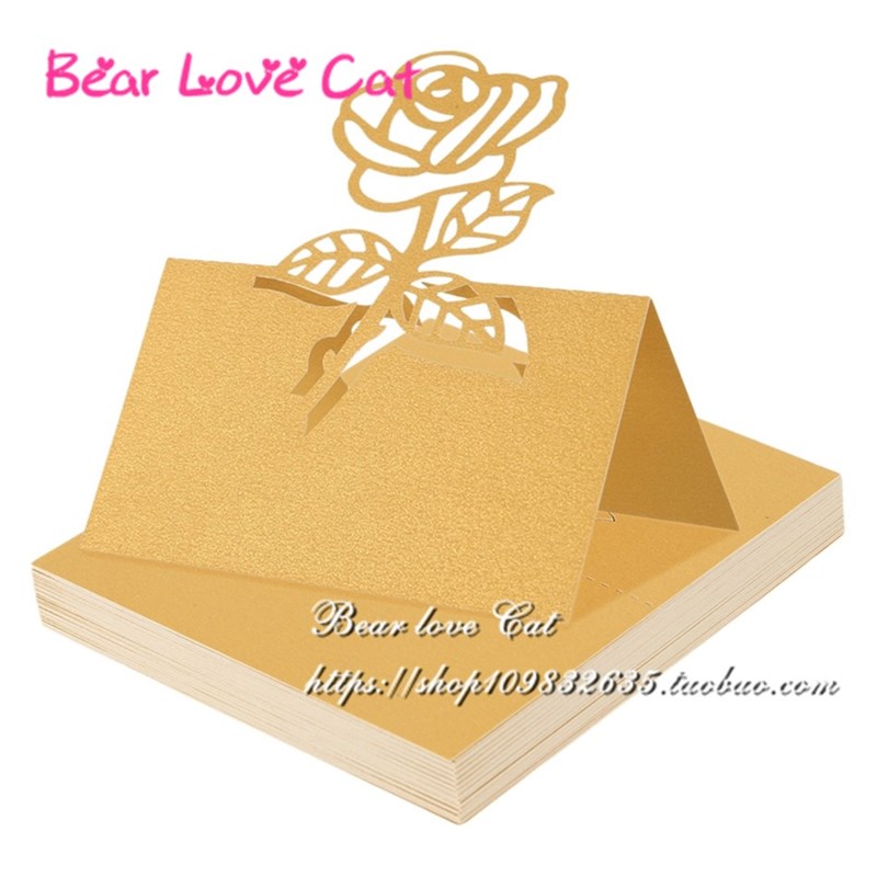 结婚用品 婚宴席位卡 镂空玫瑰婚礼签到台桌卡婚庆迎宾座位桌牌