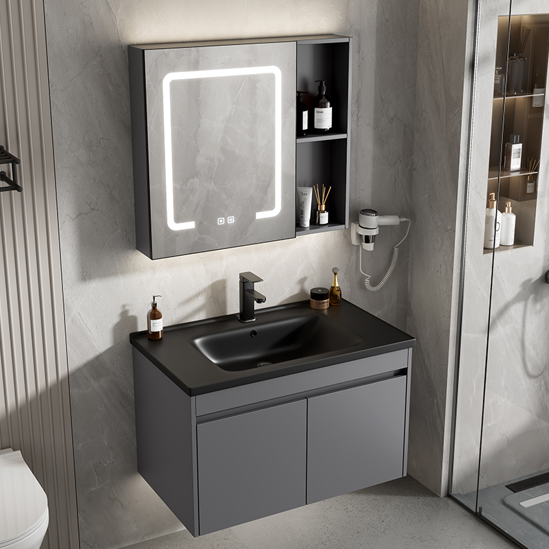 太空铝浴室柜组合陶瓷一体洗脸盆小户型卫生间洗手盆洗漱台池新款