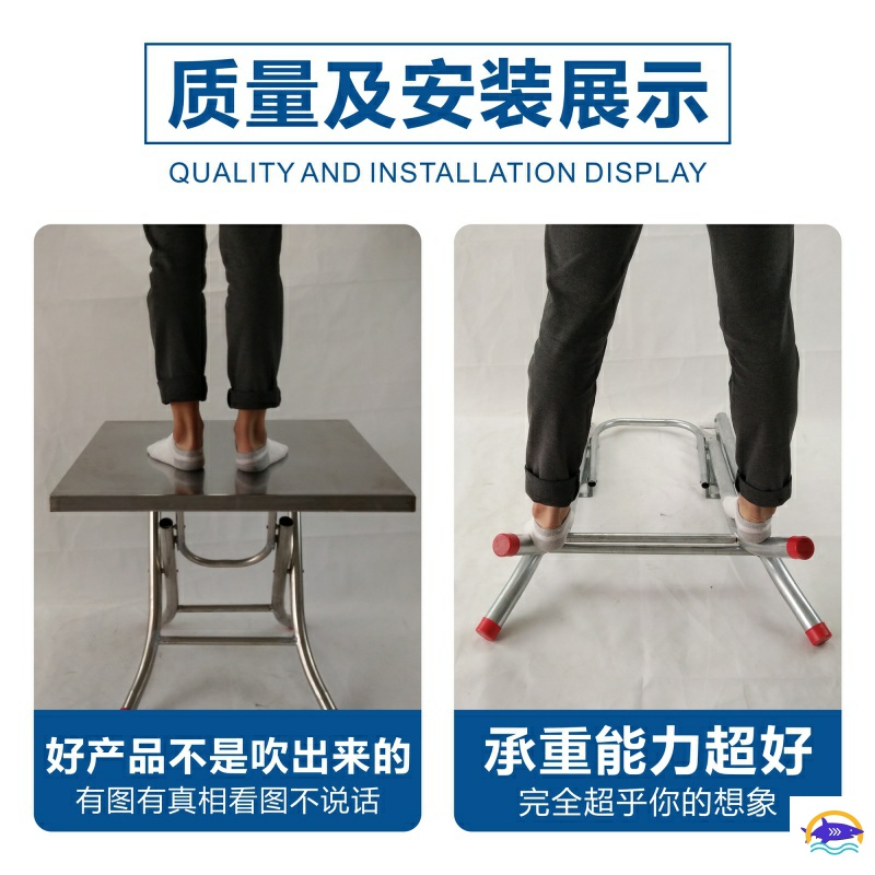 折叠铁艺桌腿支架桌子脚大排档餐桌铁架子茶几腿锈钢饭桌架支撑