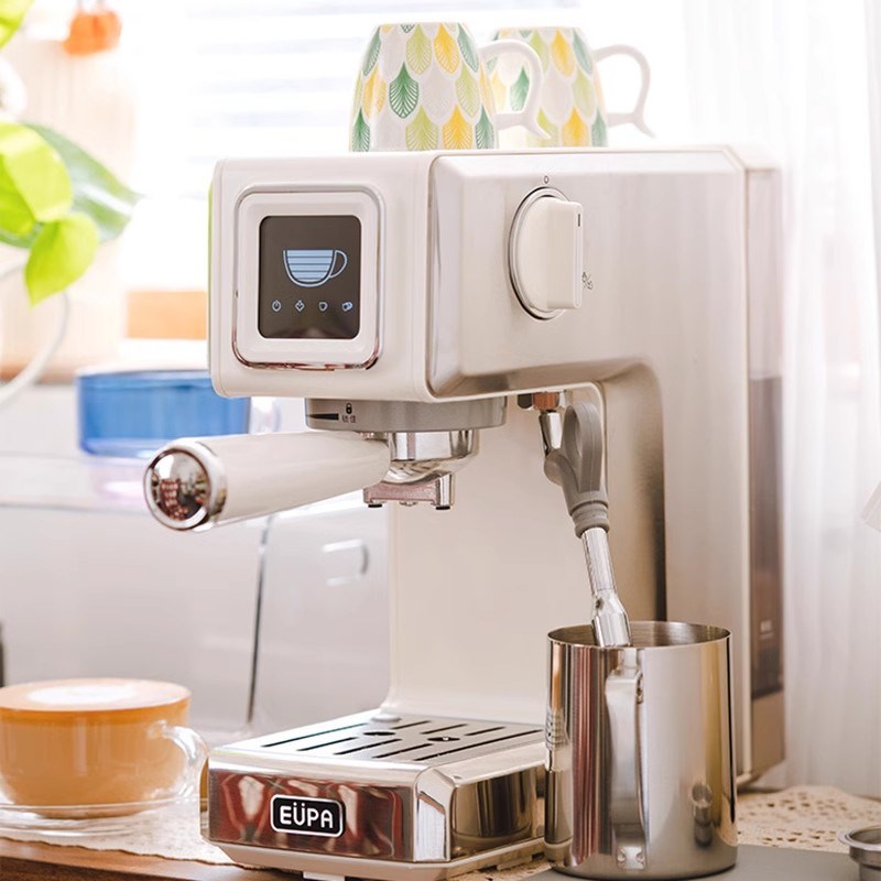 小白高颜钢机身】灿坤咖啡机全家用小型美意式半自动