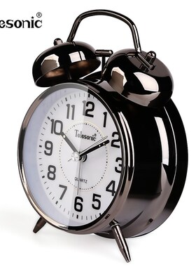 ELEONI天王星打铃闹钟时尚创意学生床头钟金属时钟石英钟