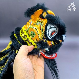 国潮醒狮舞狮非遗创意手工迷你老夫子狮招财家居饰品业送礼