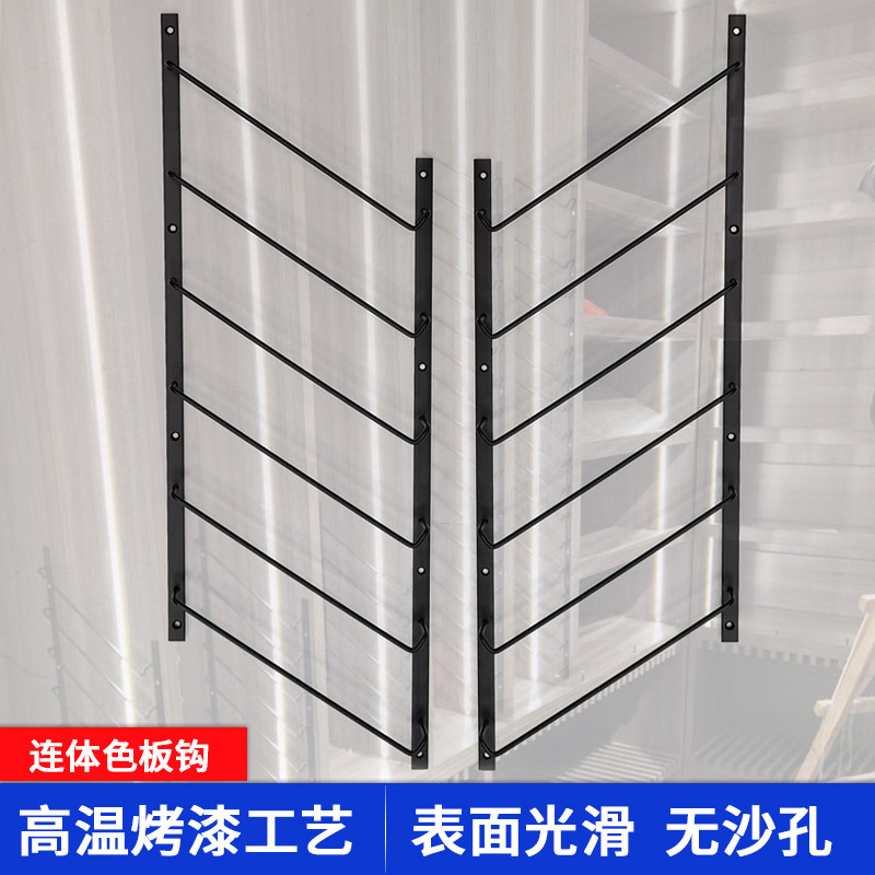 橱柜门板样品展示架挂钩一体展板钩衣橱柜门样板连体色板钩门板托图片