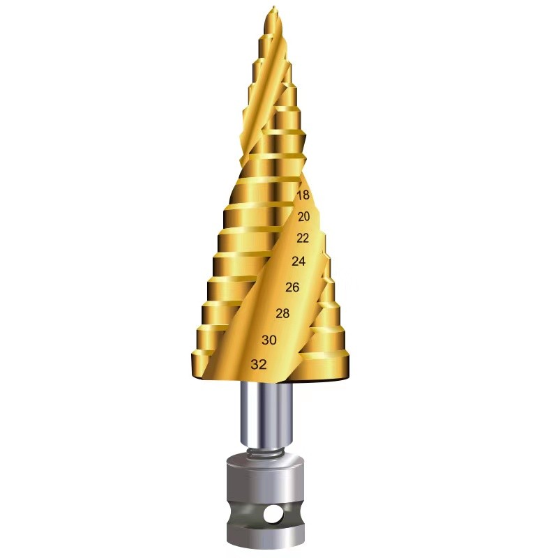 宝塔钻头电扳手用M1木工钻分体加长模板钻阶梯钻打孔钻头22螺旋