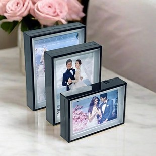 正方形现代LD发光相框充电寸寸寸相册框架摆台挂墙