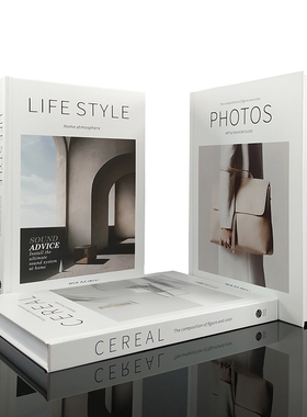 酒店售楼处外文书彩色现代风格样板间书房英文装饰仿真书