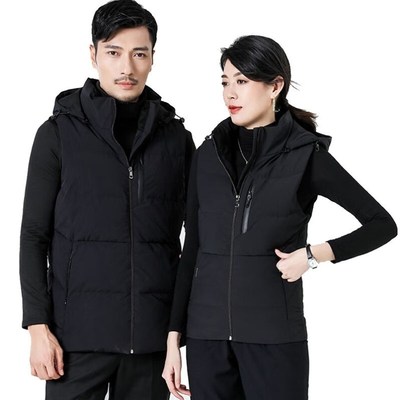 征战虎羽绒马甲羽绒背心羽绒坎肩冬季连帽羽绒防寒服无袖棉服6023