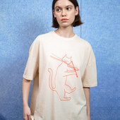 FTW 小狗印花上衣2025新款 夏天情侣短袖 潮牌宽松圆领t恤男女同款