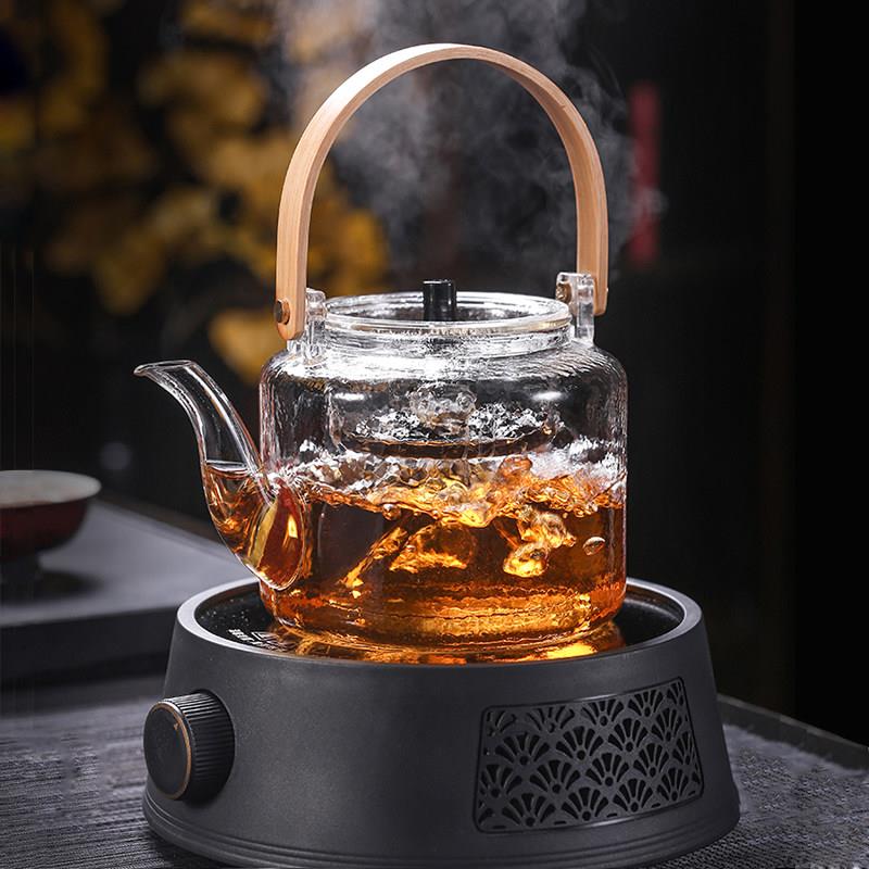 家用全自动电陶炉煮茶壶耐高温加厚网红玻璃蒸茶壶烧水煮茶器套装