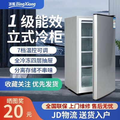 冰熊立式冷柜家用小型冷冻速冻母乳储存商用抽屉式节能省电冰箱