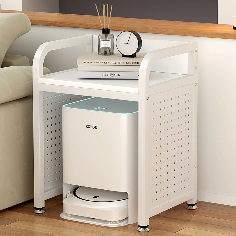 铁艺烤漆扫地机器人置物架客厅边柜收纳储物架多层方桌移动小侧柜