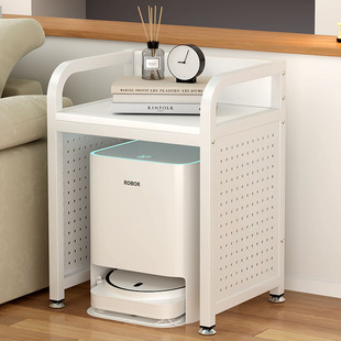 铁艺烤漆扫地机器人置物架客厅边柜收纳储物架多层方桌移动小侧柜