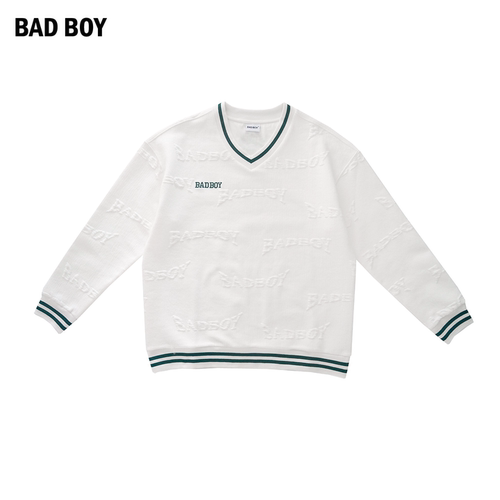 BADBOY春秋提花字母刺绣卫衣