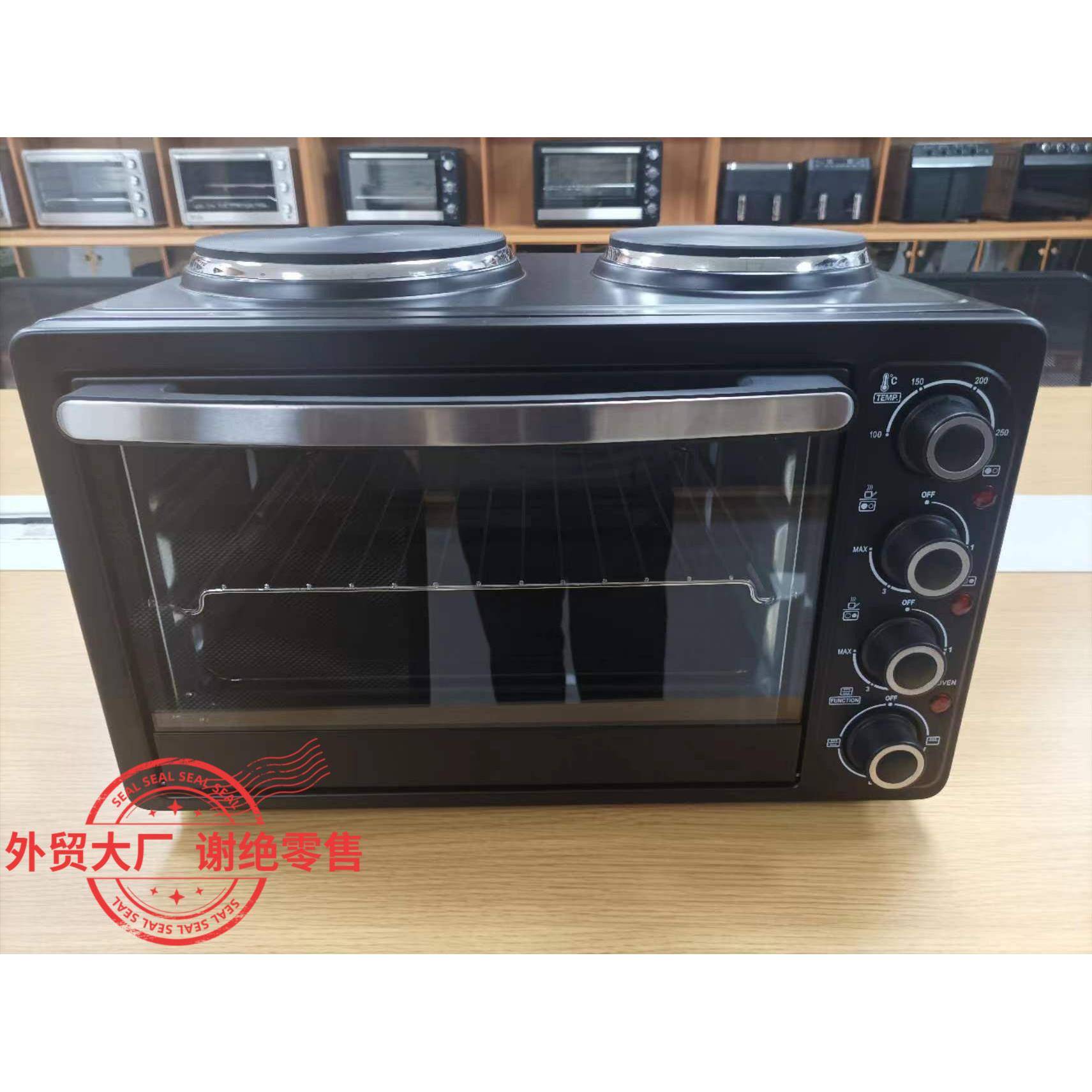 30L外贸家用双炉头大容量多功能可视对流烤箱工厂定制散件SKD