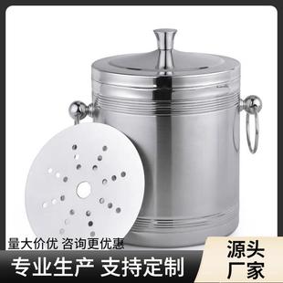 冰块桶酒吧ktv商用家用小冰粒啤酒桶储存桶 不锈钢双层保温冰桶装
