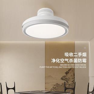led卧室空气净化杀菌麻将房餐厅吸顶灯110v中山灯 无叶净化风扇灯