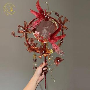 江梦原创设计[凤求凰]高级团扇秀禾汉服新中式艺术品闺蜜结婚礼物