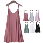 吊带连衣裙A字加肥加大睡裙睡衣家居服无袖 孕妇夏季 薄款 内搭外穿