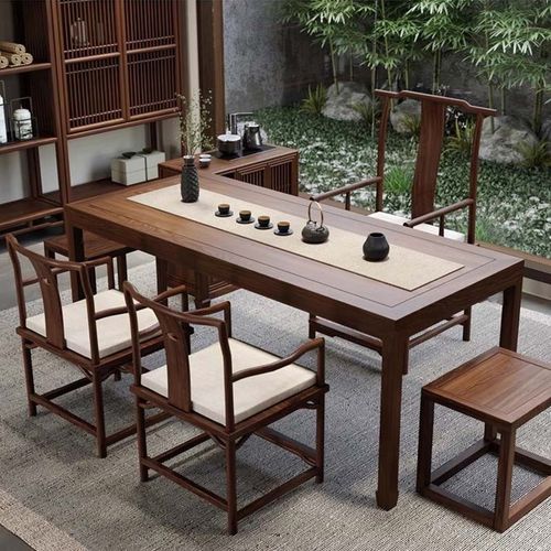 茶馆新中式实木茶桌椅组合禅意茶室泡茶桌客厅家用小茶台阳台茶桌