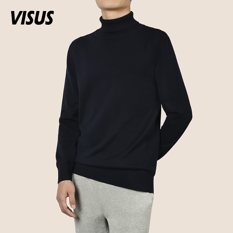 2025春季新品精纺长绒棉男高领针织衫修身休闲保暖打底衫内搭毛衣