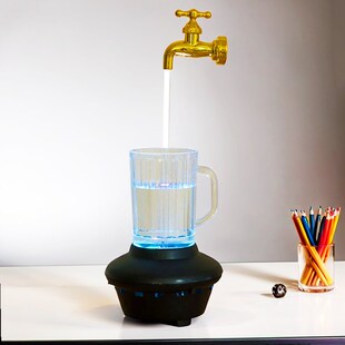 新小型现代悬浮水龙头p流水摆件循环水招财客厅桌面水喷泉魔术道