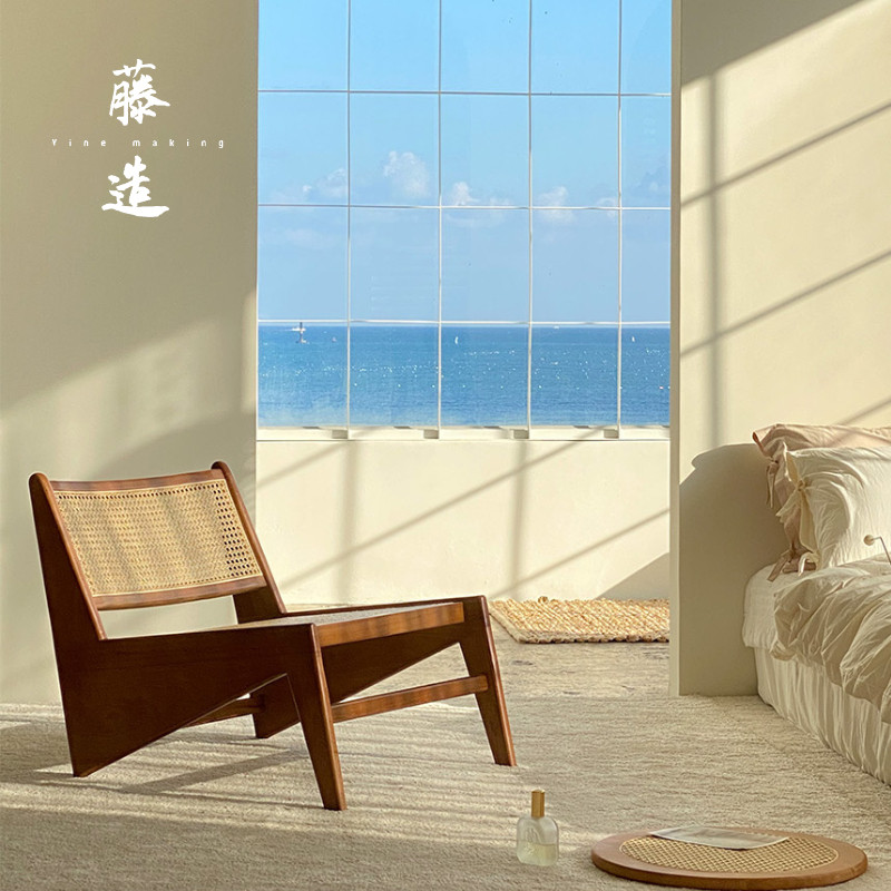 昌迪加尔实木休闲靠背藤椅矮客厅风民宿阳台沙发椅子单人躺椅,住宅家具,沙发椅,淘宝优惠券,粉丝福利购,淘宝优惠卷