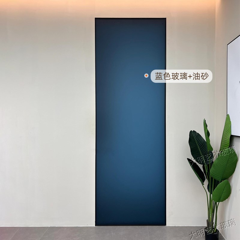 欧洲灰茶色磨砂油砂钢化玻璃隔断屏风客厅入户玄关浴室卫生间半墙