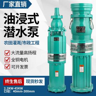 三相潜水泵不锈钢大流量农用灌溉380v排涝喷淋滴灌抽水机 QY油浸式