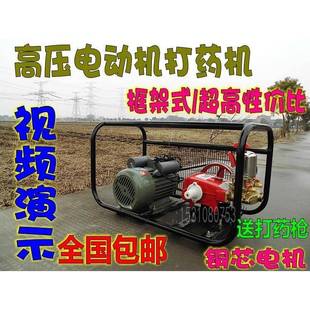 高压机动喷雾器220V电动打药泵喷农药机自吸抽水灌溉 1.5KW担架式