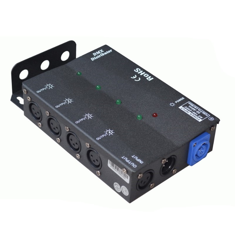 dmx512灯光放大器婚庆舞台演出设备一进四八出光电隔离信号分配器