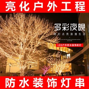 挂树上的彩灯闪灯串灯满天星户外装饰缠树灯led夜景树灯绕树灯带