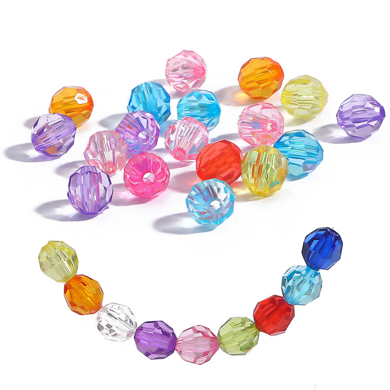 6-12mm亚克力透明角珠散珠diy手