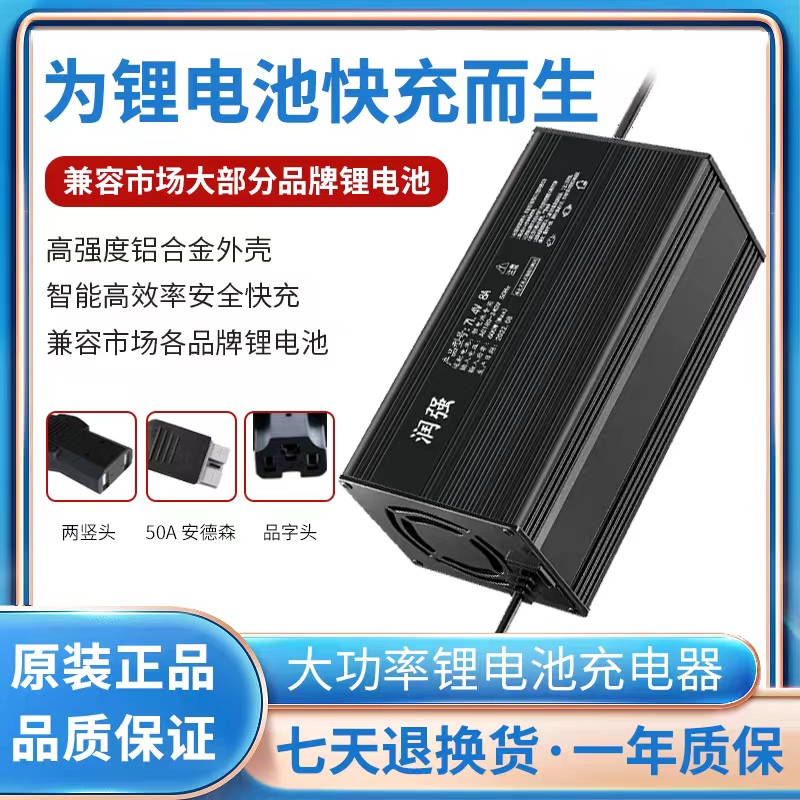 大功率60V锂电池充电器71.4V67.2V73V10锂电池充电器快充安德森头