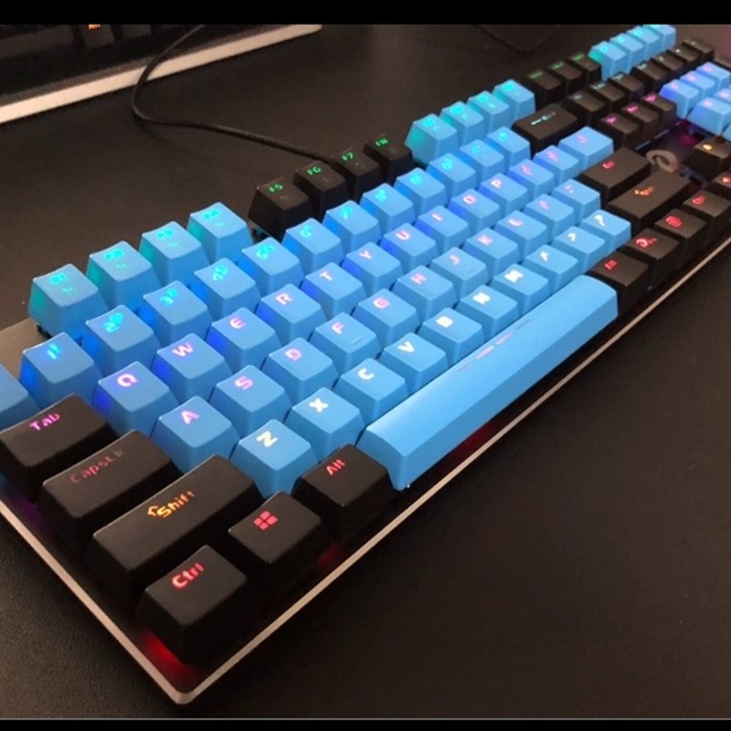 网吧款达尔优ck533pro灰黑机械键盘青轴红外光轴电竞有线游戏蓝黑