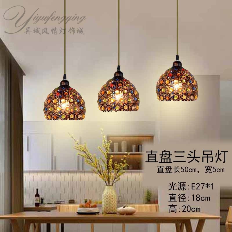 东南亚摩洛哥风复古装饰泰式主题餐厅吧台网咖啡奶茶卡坐餐饮吊灯