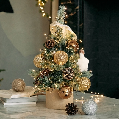 圣诞树2024新款家用带灯仿真加密ins风迷你diy小型高级感装饰摆件