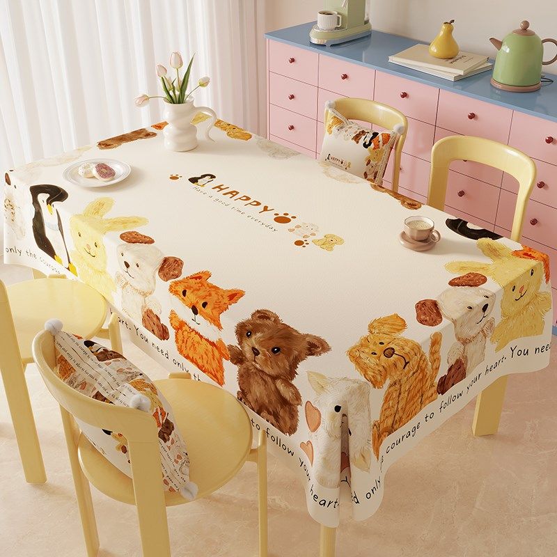 韩系爱氛围感棉麻混纺餐桌布防水防油防烫防尘盖布格子茶几罩布,居家布艺,桌布,淘宝优惠券,粉丝福利购,淘宝优惠卷