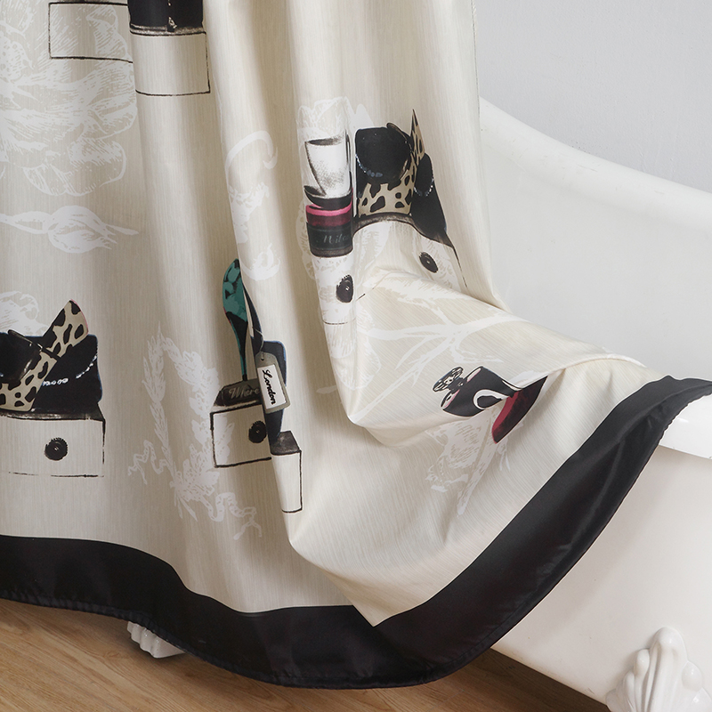 欧式复古特惠浪漫时尚涤纶布料加厚防水防霉独版环保浴室隔断浴帘