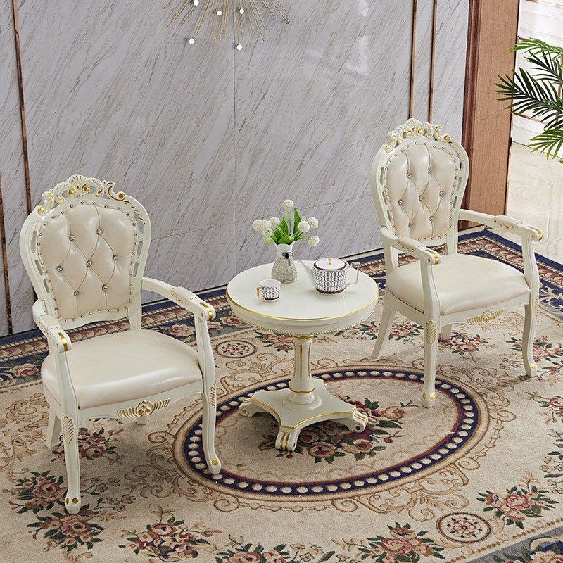 欧式实木洽谈桌椅扶手椅阳台小圆桌椅休闲接待椅子茶几三件,住宅家具,餐椅,淘宝优惠券,粉丝福利购,淘宝优惠卷