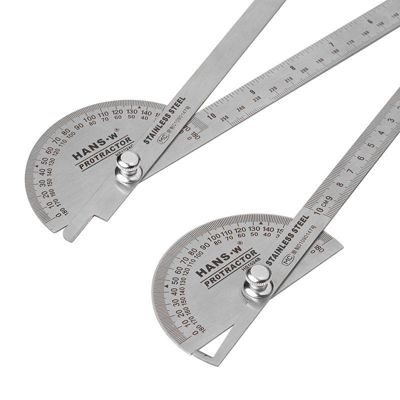 汉斯工具 量角器 角度尺 分度规 不锈钢角度规 hS1024C角尺